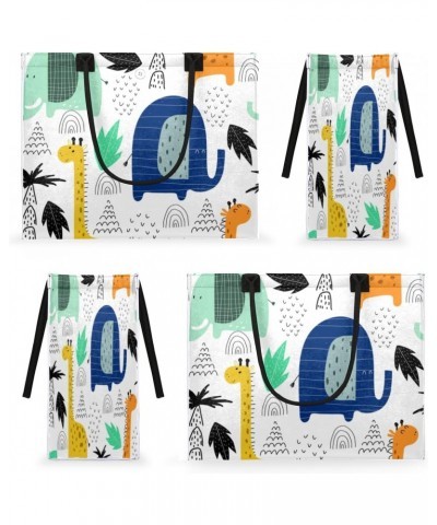 Art Giraffe Elephant Cute Tote Bag with Digital Printing | Multi-Surface Design | Interior Pockets & Exterior Buttons | Ideal...