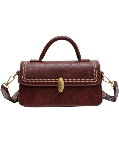 Advanced texture retro packet bag women's popular all-matching shoulder portable small square Coffee $32.12 Totes