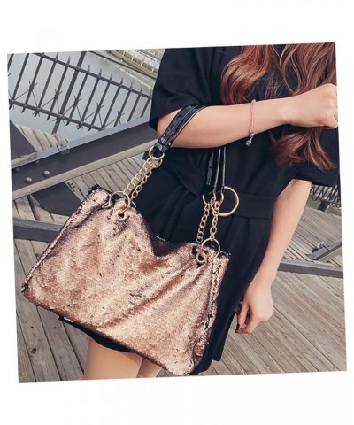 Sequin Handbag Large Capacity Handbag Fashion Tote Bag Purses Handbags Shoulder Bag Sequences Tote Purse Khaki $12.76 Totes