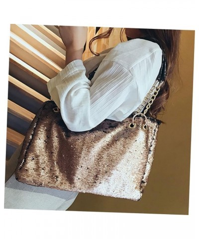 Sequin Handbag Large Capacity Handbag Fashion Tote Bag Purses Handbags Shoulder Bag Sequences Tote Purse Khaki $12.76 Totes