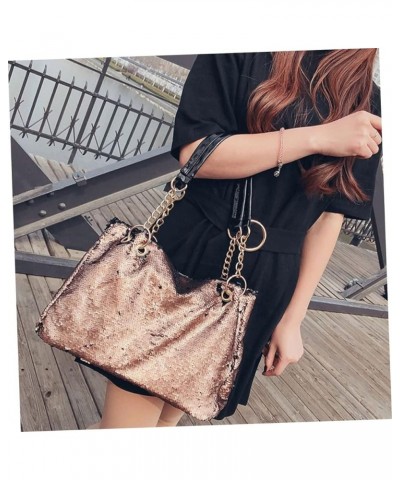 Sequin Handbag Large Capacity Handbag Fashion Tote Bag Purses Handbags Shoulder Bag Sequences Tote Purse Khaki $12.76 Totes