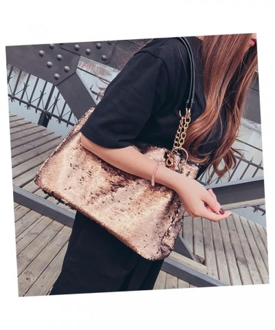 Sequin Handbag Large Capacity Handbag Fashion Tote Bag Purses Handbags Shoulder Bag Sequences Tote Purse Khaki $12.76 Totes