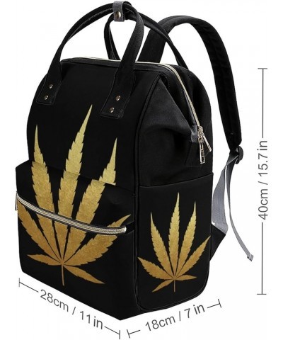 Chinese New Year Print Backpack Work Business, Travel Rucksack Daypack for Adults Women, Handbag,Black Cannabiss Leaf Print $...