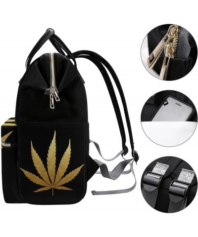 Chinese New Year Print Backpack Work Business, Travel Rucksack Daypack for Adults Women, Handbag,Black Cannabiss Leaf Print $...