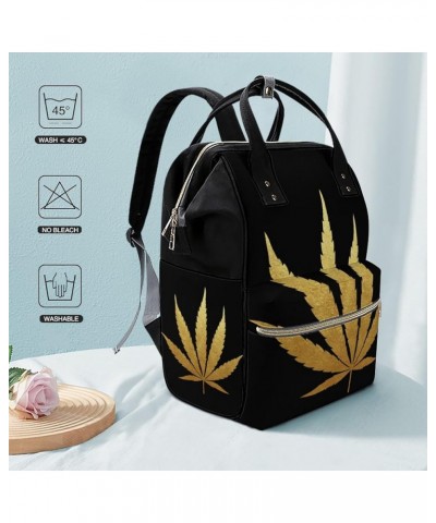 Chinese New Year Print Backpack Work Business, Travel Rucksack Daypack for Adults Women, Handbag,Black Cannabiss Leaf Print $...