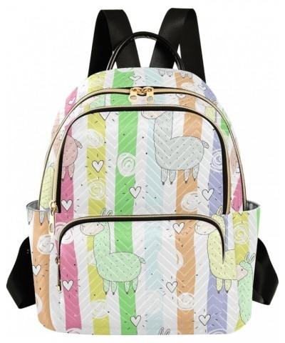 Travel Backpack Purse for Women Fashion Anti-theft Work Casual Funny Llama Stripe Daypack Shoulder Bag Medium Size Small $20....