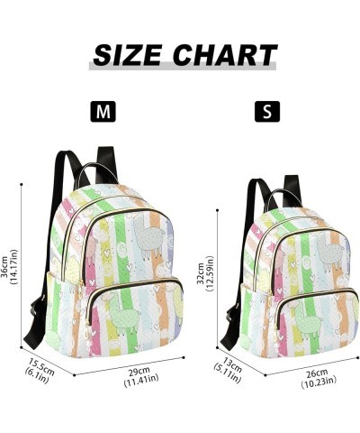 Travel Backpack Purse for Women Fashion Anti-theft Work Casual Funny Llama Stripe Daypack Shoulder Bag Medium Size Small $20....