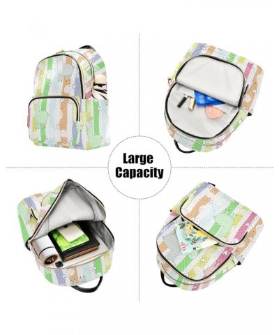 Travel Backpack Purse for Women Fashion Anti-theft Work Casual Funny Llama Stripe Daypack Shoulder Bag Medium Size Small $20....