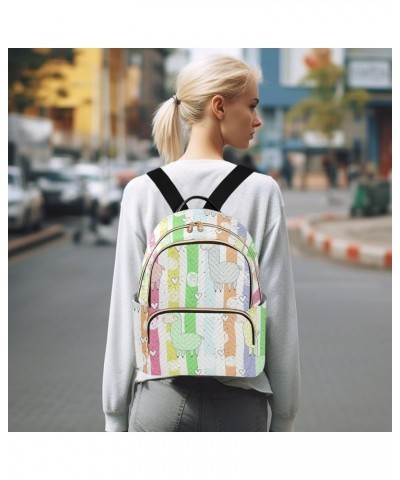 Travel Backpack Purse for Women Fashion Anti-theft Work Casual Funny Llama Stripe Daypack Shoulder Bag Medium Size Small $20....