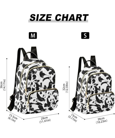 Pandas Pattern Mini Backpack Purse for Women, Asian Animals Travel Backpack Fashion Backpack Lightweight Shoulder Bag Small C...