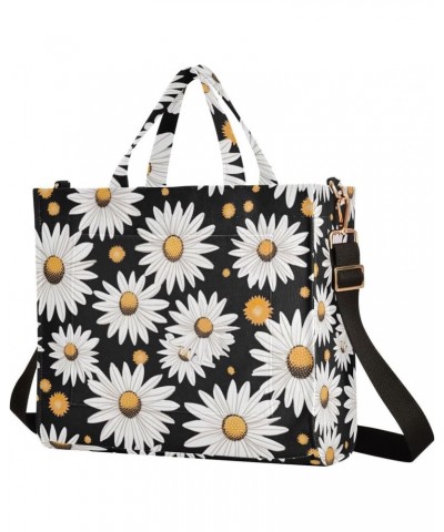 Daisy Black Crossbody Bag Women Corduroy Tote Bags Casual Shoulder Handbag Hobo Messenger Bag, S $11.98 Totes