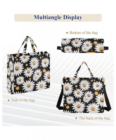 Daisy Black Crossbody Bag Women Corduroy Tote Bags Casual Shoulder Handbag Hobo Messenger Bag, S $11.98 Totes