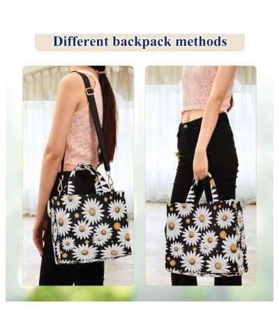 Daisy Black Crossbody Bag Women Corduroy Tote Bags Casual Shoulder Handbag Hobo Messenger Bag, S $11.98 Totes