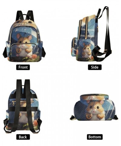 Small Backpack Purse for Women, Hamster with Umbrella Travel Bag Casual Daypack Shoulder Bag Medium $16.92 Backpacks