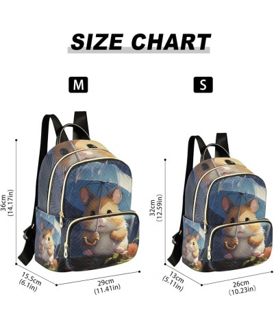 Small Backpack Purse for Women, Hamster with Umbrella Travel Bag Casual Daypack Shoulder Bag Medium $16.92 Backpacks