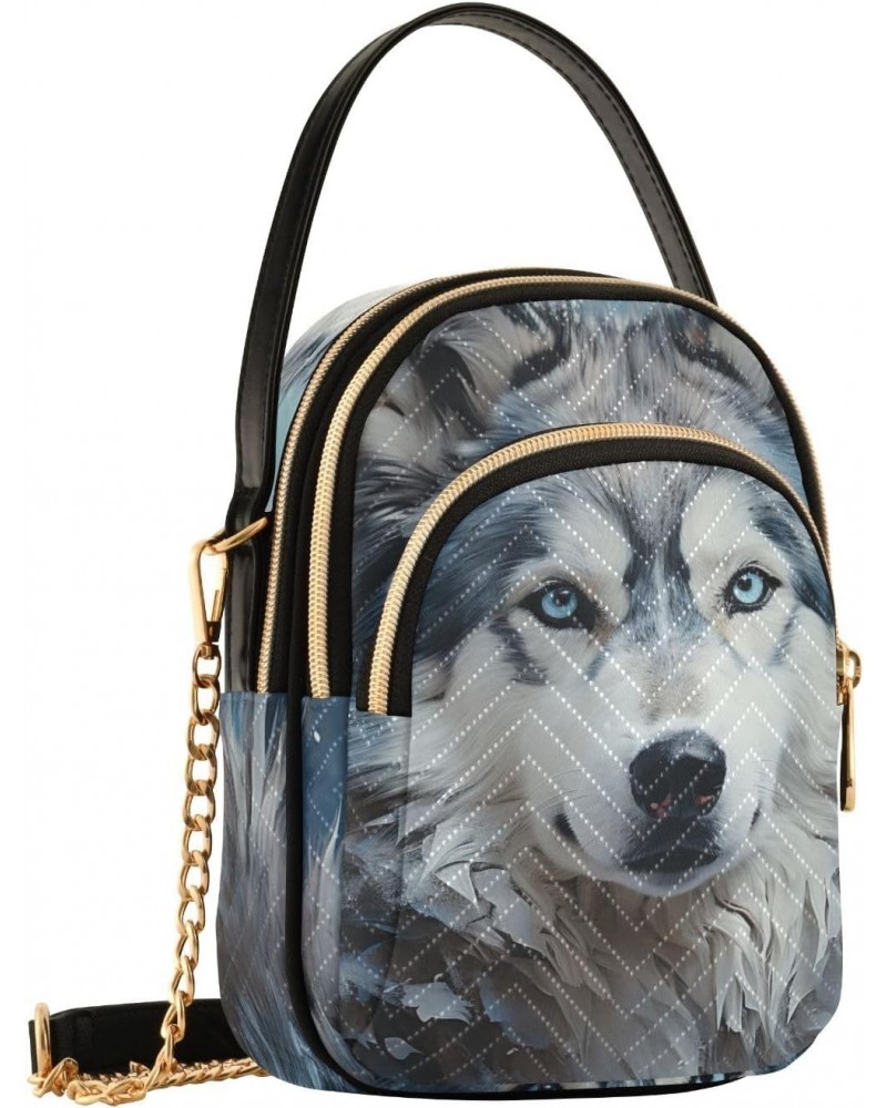 Handsome Wolf Crossbody Shoulder Bags for Women, Compact Fashion Sling Bag with Chain Strap Top handle for Evening Party Dati...