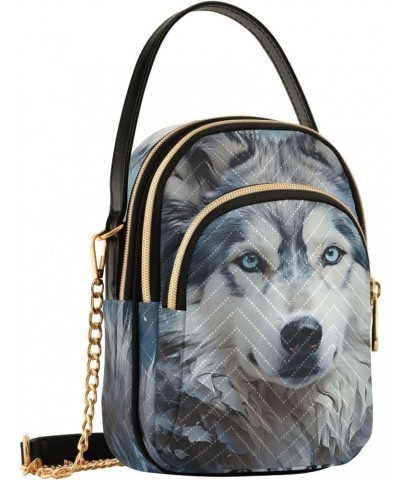 Handsome Wolf Crossbody Shoulder Bags for Women, Compact Fashion Sling Bag with Chain Strap Top handle for Evening Party Dati...