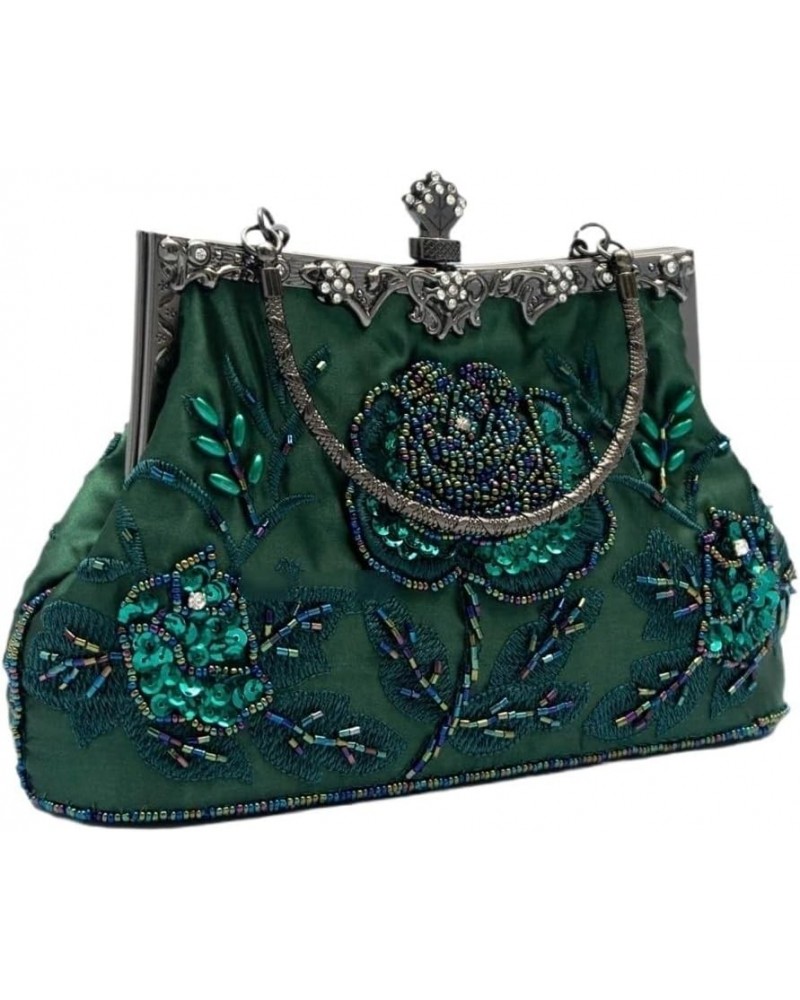 Retro Style Beaded Embroidery Evening Clutch Bag Clutch Bridal Wedding Party Purse Handbag Women Luxury Bag Green $23.12 Even...