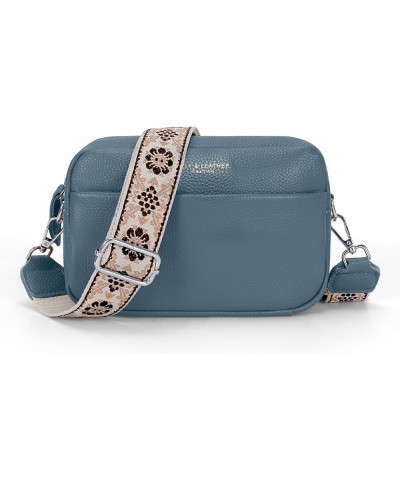 Crossbody Bags for Women Genuine Leather Camera Bag Purse with Wide Guitar Strap Trendy Shoulder Bag Purse A02-blue $15.89 Cr...