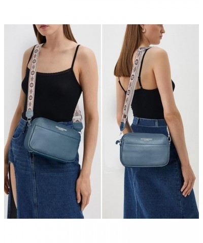 Crossbody Bags for Women Genuine Leather Camera Bag Purse with Wide Guitar Strap Trendy Shoulder Bag Purse A02-blue $15.89 Cr...