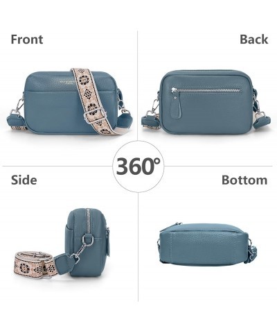 Crossbody Bags for Women Genuine Leather Camera Bag Purse with Wide Guitar Strap Trendy Shoulder Bag Purse A02-blue $15.89 Cr...