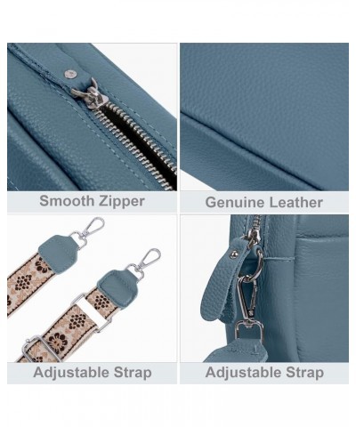 Crossbody Bags for Women Genuine Leather Camera Bag Purse with Wide Guitar Strap Trendy Shoulder Bag Purse A02-blue $15.89 Cr...