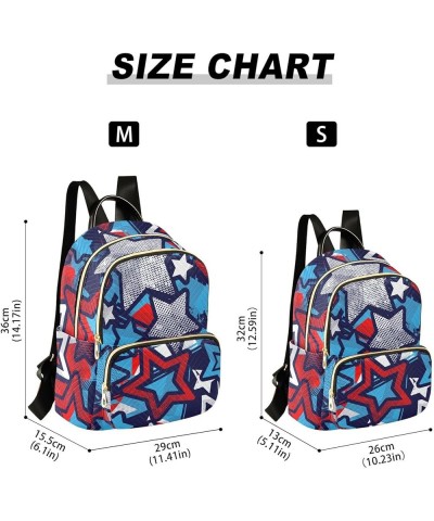 Fashion Small Backpack for Women, (Anime American Star) Daypack Casual Quilted Shoulder Bag for Work Travel Daily Medium $12....