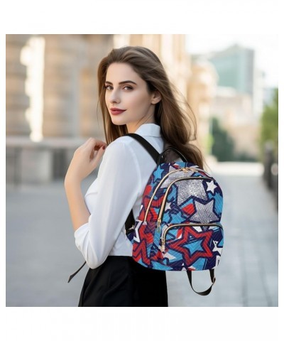 Fashion Small Backpack for Women, (Anime American Star) Daypack Casual Quilted Shoulder Bag for Work Travel Daily Medium $12....