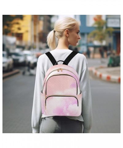 Backpack Purse for Women Sparkling Cloud Pink, Mini Fashion Backpack Lightweight Casual Daypack Shoulder Bag Travel Backpack,...