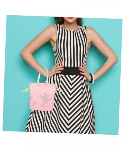 1pc handbag white hand bag white tote purse canvas drawstring bags Embroidered Chinese Retro Crossbody Pink $9.23 Totes