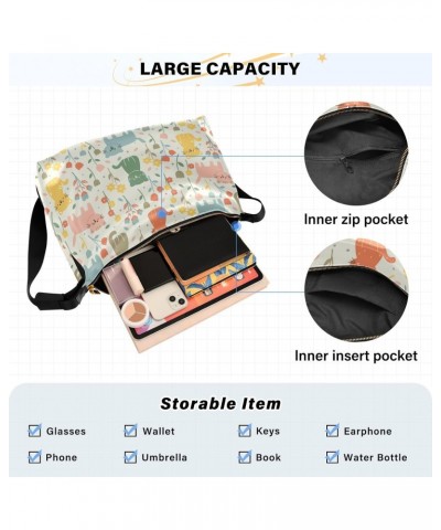 Cute Cartoon Cat and Flower Boys Cross Body Purses Trendy Womens Sling Bags Crossbody Side Bag $14.85 Hobo Bags