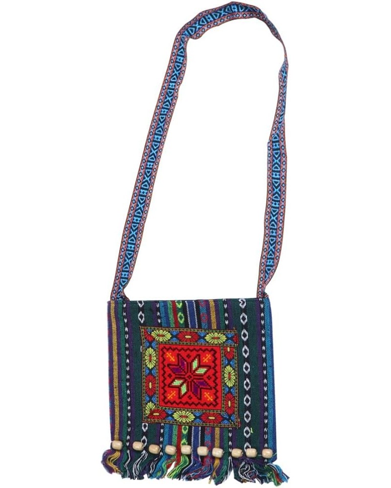 Pouch Crossbody Purse Creative Cultural Shoulder Bag Embroidery Octagonal Flower Bag Gift Tassel Bead Design Crossbody Fringe...