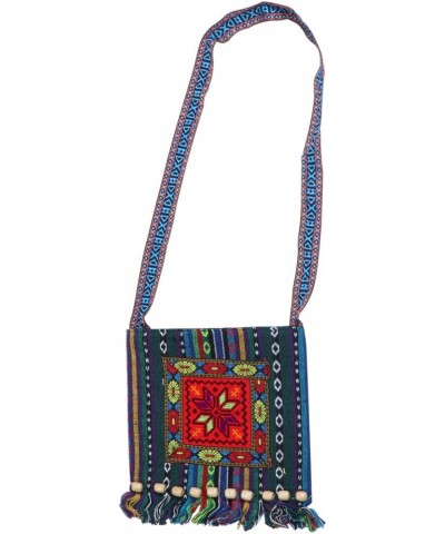 Pouch Crossbody Purse Creative Cultural Shoulder Bag Embroidery Octagonal Flower Bag Gift Tassel Bead Design Crossbody Fringe...