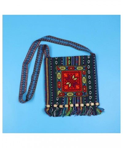 Pouch Crossbody Purse Creative Cultural Shoulder Bag Embroidery Octagonal Flower Bag Gift Tassel Bead Design Crossbody Fringe...