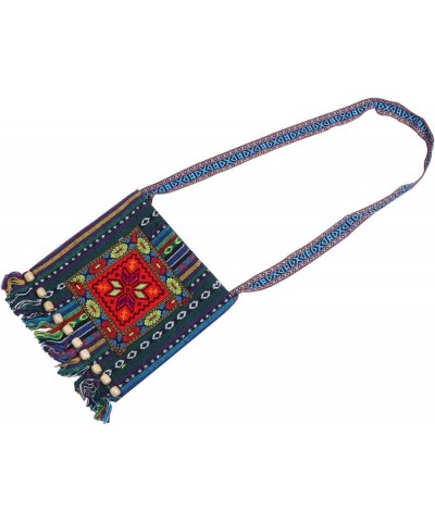 Pouch Crossbody Purse Creative Cultural Shoulder Bag Embroidery Octagonal Flower Bag Gift Tassel Bead Design Crossbody Fringe...