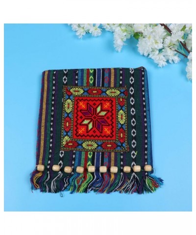 Pouch Crossbody Purse Creative Cultural Shoulder Bag Embroidery Octagonal Flower Bag Gift Tassel Bead Design Crossbody Fringe...