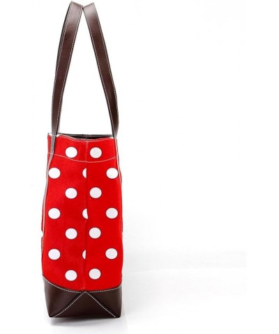 Tote Bags, Large Tote Bag, Tote Bag with Zipper, Red White Dots Fashion, Womens Tote Bags for Work Design 2378 $23.03 Totes