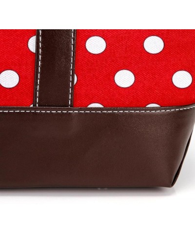 Tote Bags, Large Tote Bag, Tote Bag with Zipper, Red White Dots Fashion, Womens Tote Bags for Work Design 2378 $23.03 Totes