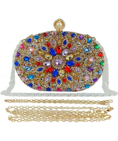 Multicolor Rhinestone Women Evening Clutch Purse Bridal Sparkly Diamond Bag Crystal Handbags Prom Wedding Cocktail Purse Gold...