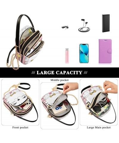 Small Crossbody Cell Phone Bag for Women, Cute Colorful Cat Paws Mini Over Shoulder Handbag Purse with Credit Card Slots Cat ...