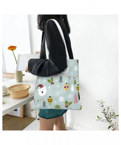 Merry Christmas Single Shoulder Fashion Canvas Tote Shopping Bags Handbags For Men And Women Merry Christmas36 $11.72 Totes