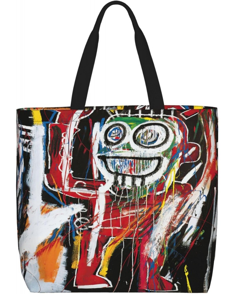 Jean Shirt Michel Artist Basquiat Women Tote Bag Large Capacity Shoulder Bags Casual Handbags Shopping Work Bag Grocery Bag $...