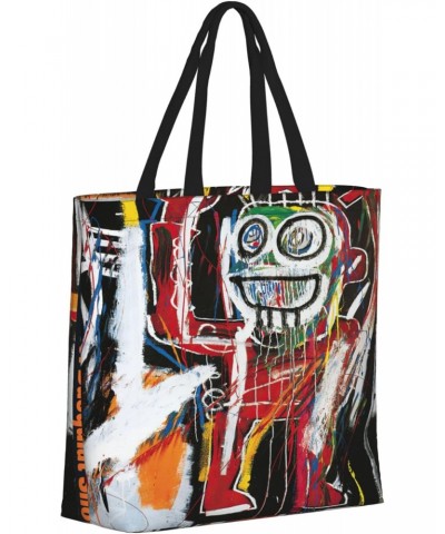 Jean Shirt Michel Artist Basquiat Women Tote Bag Large Capacity Shoulder Bags Casual Handbags Shopping Work Bag Grocery Bag $...