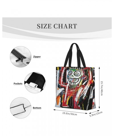 Jean Shirt Michel Artist Basquiat Women Tote Bag Large Capacity Shoulder Bags Casual Handbags Shopping Work Bag Grocery Bag $...