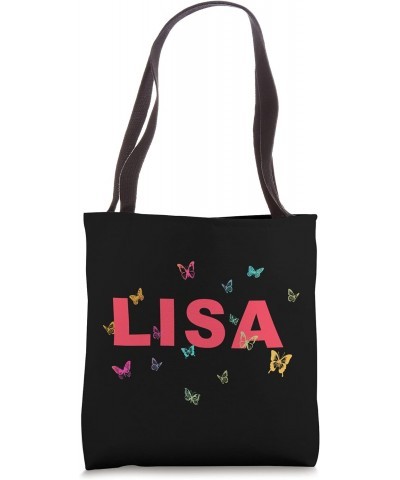 Lisa - Beautiful Name with Butterlfies Tote Bag $13.29 Totes