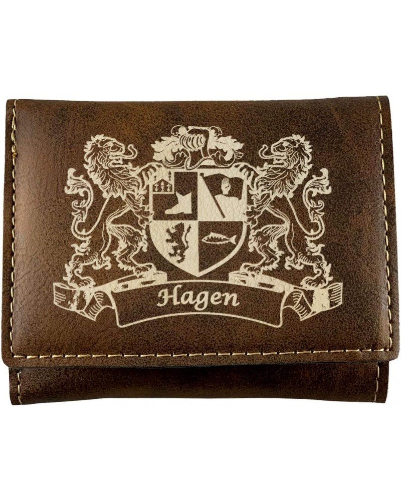 Hagen Irish Coat of Arms Rustic Leather Wallet $17.97 Wallets