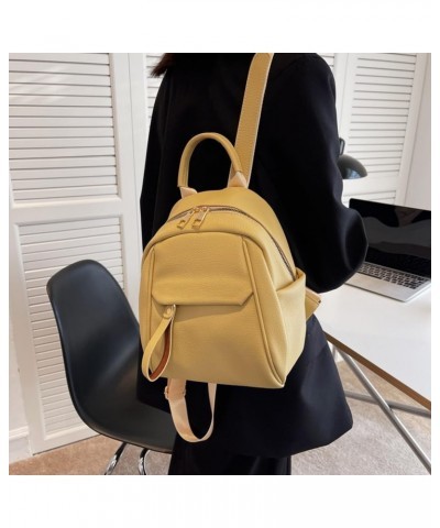 Women's backpack PU soft leather anti-theft leisure shoulder bag travelling shoulder bag. (Off white,one size) Khaki One Size...