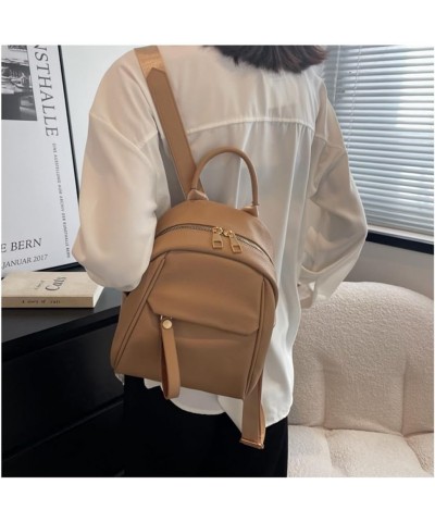 Women's backpack PU soft leather anti-theft leisure shoulder bag travelling shoulder bag. (Off white,one size) Khaki One Size...