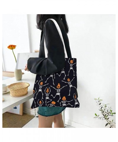 Halloween Skulls Single Shoulder Fashion Canvas Tote Shopping Bags Handbags For Men And Women Halloween Skulls44 $11.92 Totes