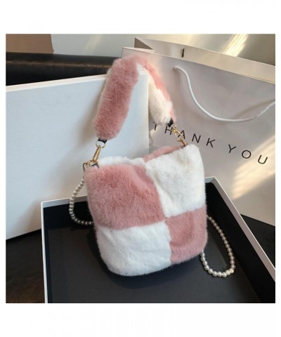 Japanese style fur bag women's fashion simple women's shoulder bag temperament wild western style Plush Bag Khaki $27.00 Totes